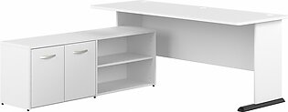 Bush Business Furniture Studio A 72W L Shaped Gaming Desk with Storage in White