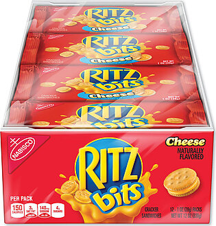 Nabisco Ritz Bits, Cheese, 1 oz Pouch, 12/Pack