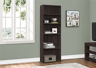 Bookshelf, Bookcase, 6 Tier, 72"H, Office, Bedroom, Brown Laminate, Transitional