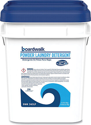 Boardwalk Laundry Detergent Powder, Low Foam, Crisp Clean Scent, 18 lb Pail