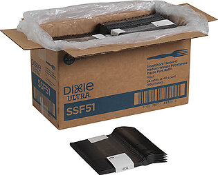 DIXIE HEAVY-WEIGHT POLYSTYRENE DISPOSABLE PLASTIC FORKS GRAB-N-GO BY GP PRO (GEORGIA-PACIFIC), BLACK, 10 PACKS PER CASE