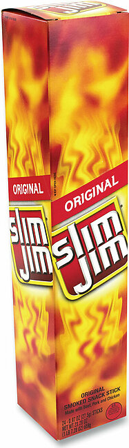 Slim Jim Original Smoked Snack Stick, 0.97 oz Stick, 24 Sticks/Box
