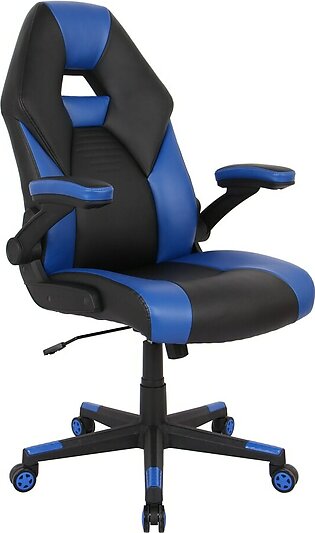 RS Gaming RGX Faux Leather High-Back Gaming Chair, Black/Blue, BIFMA Compliant