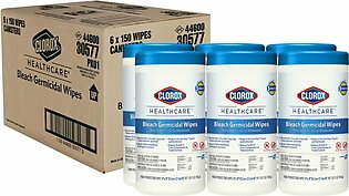 Clorox Healthcare Bleach Germicidal Wipes, 6" x 5", 150 Wipes Per Canister, Case Of 6 Canisters