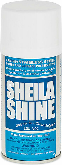 Sheila Shine Low VOC Stainless Steel Cleaner and Polish, 10 oz Spray Can