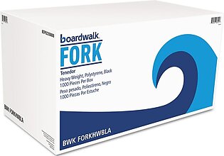 Boardwalk Heavyweight Polystyrene Cutlery, Fork, Black, 1000/Carton