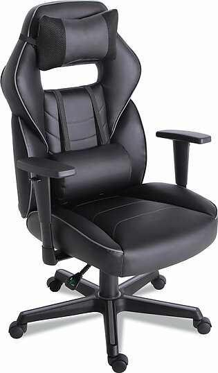 Alera Racing Style Ergonomic Gaming Chair, Supports 275 lb, 15.91" to 19.8" Seat Height, Black/Gray Trim Seat/Back, Black/Gray Base