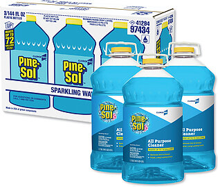 Pine-Sol All Purpose Cleaner, Sparkling Wave, 144 oz Bottle, 3/Carton
