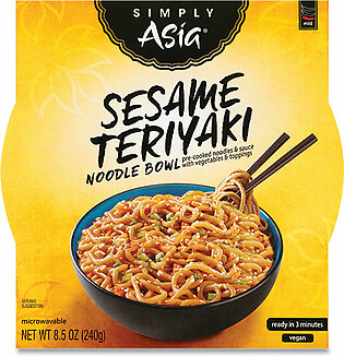 McCormick Simply Asia Sesame Teriyaki Noodle Bowl, 8.5 oz, 6/Carton