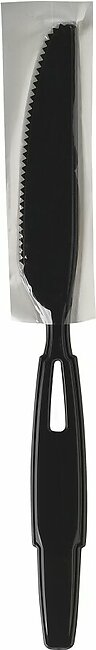 Dixie Ultra SmartStock Series-W Polypropylene Plastic Wrapped Cutlery, Knives, Black, 40 Per Pack, Case Of 24 Packs