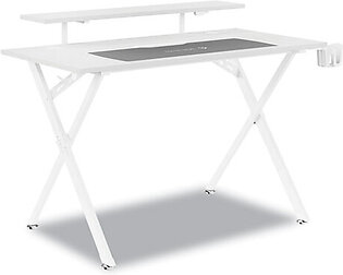 Union & Scale Vizon 47" Gaming Desk, 47.2" x 26.6" x 35", White Colorway