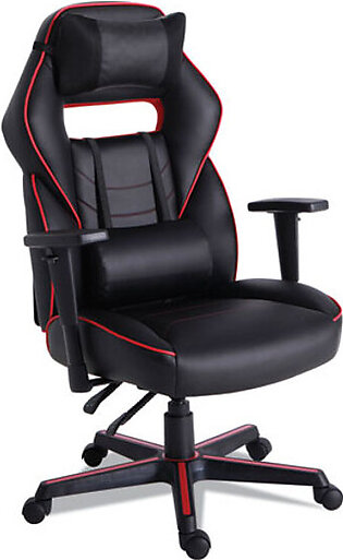Racing Style Ergonomic Gaming Chair, Supports 275 Lb, 15.91" To 19.8" Seat Height, Black/red Trim Seat/back, Black/red Base