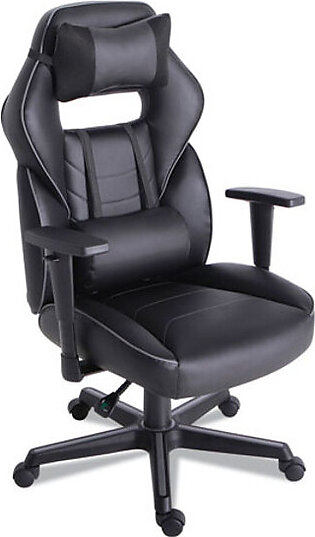 Racing Style Ergonomic Gaming Chair, Supports 275 Lb, 15.91" To 19.8" Seat Height, Black/gray Trim Seat/back, Black/gray Base