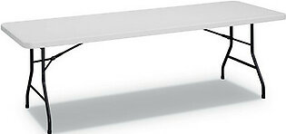 Rectangular Plastic Folding Table, 96w X 30d X 29.25h, Gray