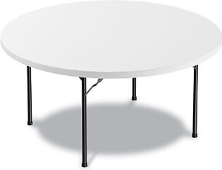 Round Plastic Folding Table, 60" Diameter X 29.25h, White