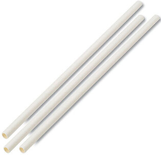 Unwrapped Paper Straws, 7.75" X 0.25" White, 4,800 Straws/carton