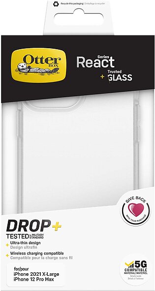 OtterBox React + Trusted Glass Series for iPhone 13 Pro Max in Transparent