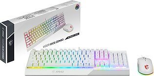 MSI VIGOR GK30 COMBO WHITE UK RGB MEMchanical Gaming Keyboard + Clutch GM11 WHITE Gaming Mouse ' UK Layout, 6-Zone RGB Lighting Keyboard, Du