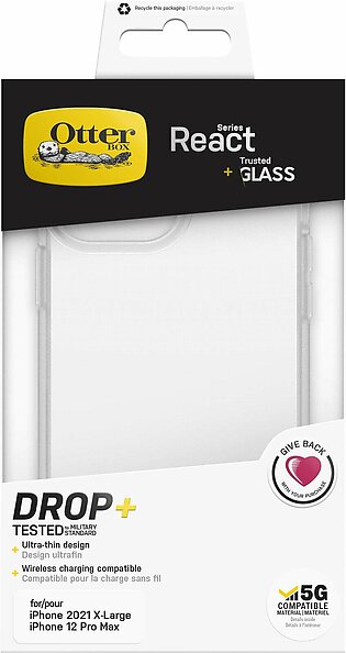 OtterBox React + Trusted Glass Series for Apple iPhone 13 Pro Max in Transparent