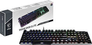 MSI VIGOR GK50 ELITE Mechanical Gaming Keyboard 'UK-Layout, KAILH Box-White Switches, Per Key RGB Light LED Backlit, Tactile, Floating Key D