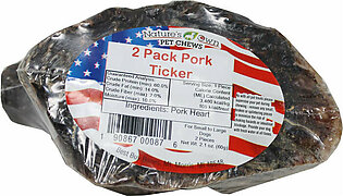 Nature's Own USA King Oink Pork Tickers Natural Dog Chews - Pork - 2 Pack - 20 Pack