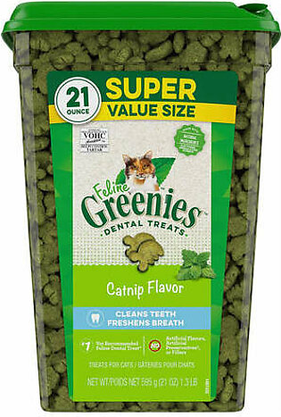 Greenies Feline Catnip Dental Cat Treats - 21 oz