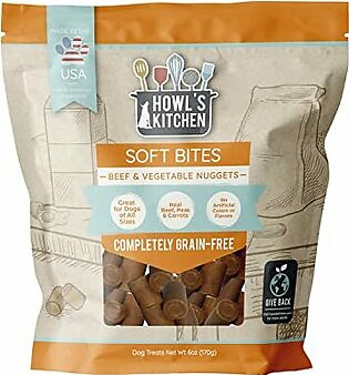 Howl's Kitchen Soft Bites Beef and Vegetables Nuggets Soft and Chewy Dog Treats - 6 Oz