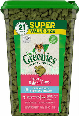 Greenies Feline Salmon Dental Cat Treats - 21 oz