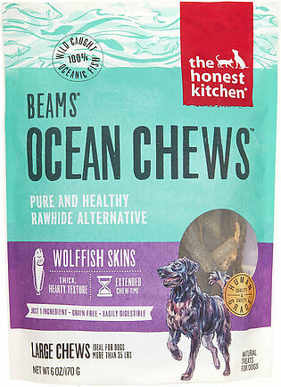Honest Kitchen Dog BEAMS Ocean Chews Wolffish Fish - Large - 6 Oz