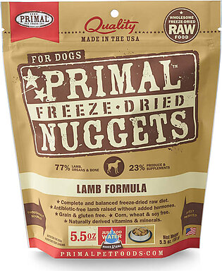 Primal Freeze-Dried Dog Food Nuggets Lamb - 14 Oz