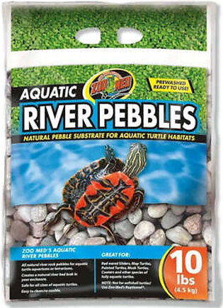 Zoo Med Laboratories Aquatic River Pebbles Decorative Aquarium and Turtle Substrate - Medium - 10 Lbs