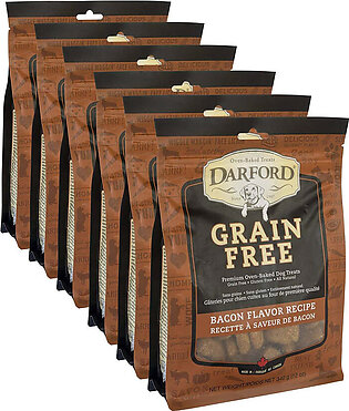 Darford Grain Free Bacon Recipe Dog Biscuit Treats - 12 oz - Case of 6