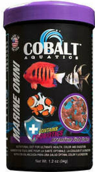 Cobalt Aquatics Marine Omni Salwater Flakes Fish Food - 1.2 Oz
