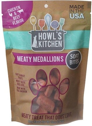 Howl's Kitchen Meaty Medallions Soft Bites Chicken and Beef Soft and Chewy Dog Treats - 12 Oz
