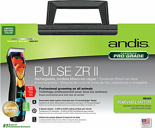 Andis Pulse ZR II Cordless Pet Grooming Clipper with #10 Blade - Floral