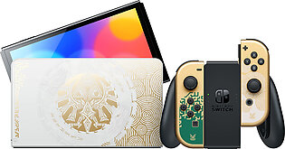 Nintendo Switch OLED The Legend of Zelda: Tears of the Kingdom Edition portable game console 17.8 cm (7″) 64 GB Touchscreen Wi-Fi Gold, White