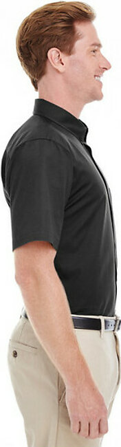 M582 Harriton Men's Foundation 100% Cotton Short-Sleeve Twill Shirt with Teflon™
