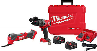 Milwaukee M18 FUEL 1/2" Hammer Drill/Driver Kit & M18 FUEL Oscillating Multi-Tool 2836-20 & 2904-22