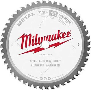 Milwaukee 7-1/4" 48 Tooth 5/8" Arbor Circular Saw Metal Cutting Blade 48-40-4235