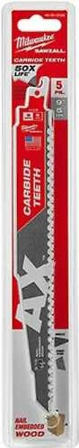 Milwaukee 9" 5 TPI Ax Carbide Sawzall Reciprocating Saw Blade (5 Pack) 48-00-5526