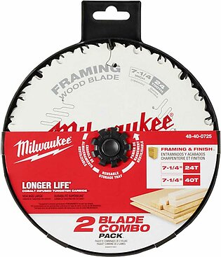 Milwaukee 7-1/4" 24T & 40T Circular Saw Blade 2PK 48-40-0725