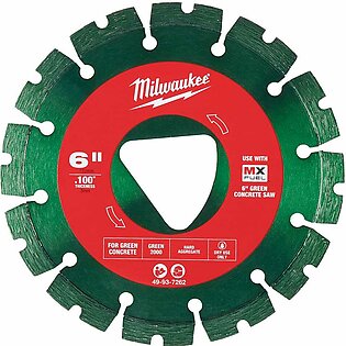Milwaukee Green 6" x .100" Diamond Blade for Green Concrete 49-93-7262