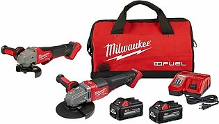 Milwaukee M18 FUEL 4-1/2" - 6" Braking Grinder Kit, Paddle Switch No-Lock & M18 FUEL 4-1/2" / 5" Variable Speed Braking Grinder, Paddle Switch No-Lock