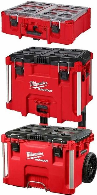 Milwaukee PACKOUT Dolly & PACKOUT XL Tool Box & PACKOUT Deep Organizer