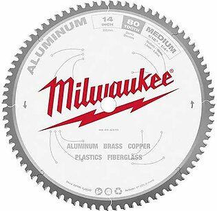 Milwaukee 14" 80 Tooth 1" Arbor Circular Saw Aluminum Cutting Blade 48-40-4370