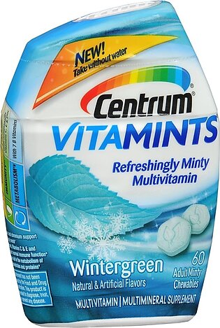 Centrum Vitamints Multivitamin Supplement Adult Minty Chewables Wintergreen – 60 EA