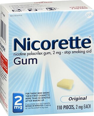 Nicorette Stop Smoking Aid Gum 2 mg Original – 110 EA