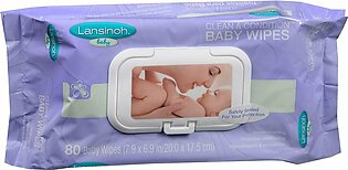 Lansinoh Baby Clean & Condition Baby Wipes – 80 EA