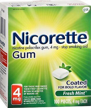 Nicorette Gum 4 mg Fresh Mint – 100 EA