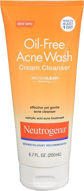 Neutrogena Oil-Free Acne Wash Cream Cleanser – 6.7 OZ